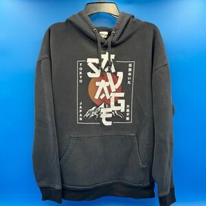 Tokyo Japan Graphic Hoodie Sweatshirt Mens XL Black Hooded Pullover